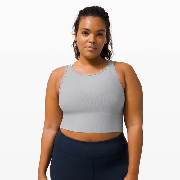 Lululemon Power Pivot Ribbed Tank Top cropped activewear Size 14 - Picture 1 of 10